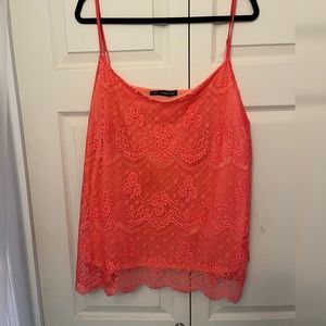 Maurices Plus Size 3X Coral Pink Lace Camisole Top